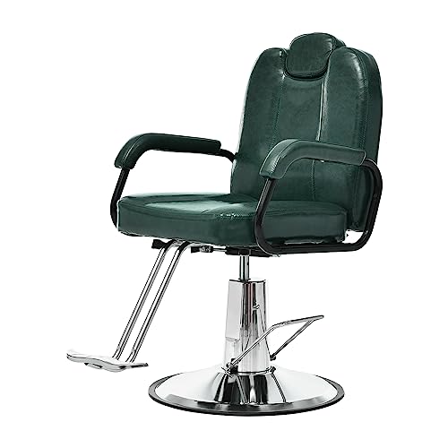 Sedia da barbiere regolabile con robusta pompa per salone e spa, schienale confortevole, base rotonda resistente, mobili professionali da parrucchiere, design elegante