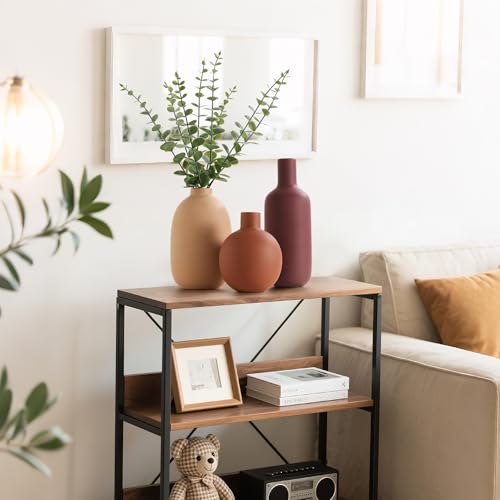 Ceramic Modern Vase for Home Decor Farmhouse Vases Set of 3 Terracotta Decorative Pottery Boho Vases for Pampas Grass Living Room Kitchen Bedroom Entryway Mantel Decor - Image 6