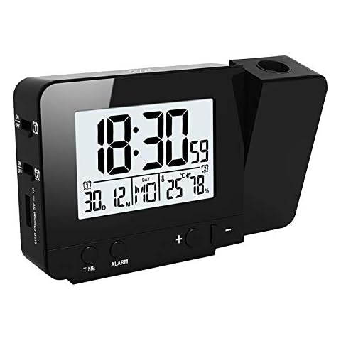 Reloj despertador con proyección de temperatura y brillo ajustable Houkiper Cover
