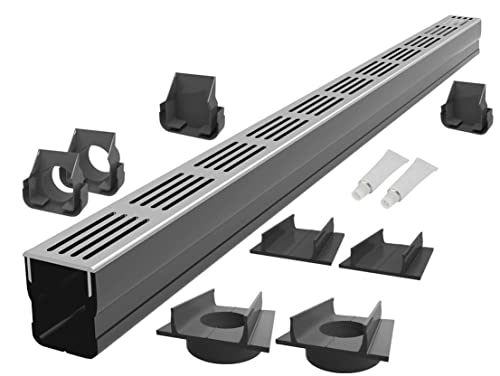 S-lon Kit caniveau Design 12.00 m | Aluminium Gris | Type 65x60 (Slimline caniveaux)