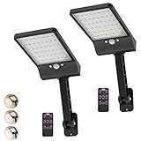 2Pack Solar Outdoor Lights with Remote, 180° Adjustable Solar Flood Outdoor Light, Outside Security
