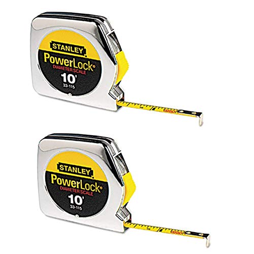 Powerlock Tape Rule, 1/4 in. x 10 ft, Plastic Case, Chrome (Pack of 2) - image 1