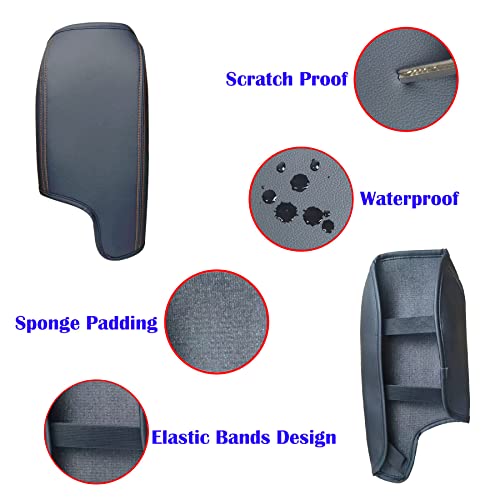 Zxiaochun Center Console Armrest Cover Fit For Subaru Crosstrek Accessories 2018 2019 2020 2021 2022 2023 Impreza 2017-2023, Leather Arm Rest Box Lid, Middle Console Cover Protector(Orange Stitches) #TOP4