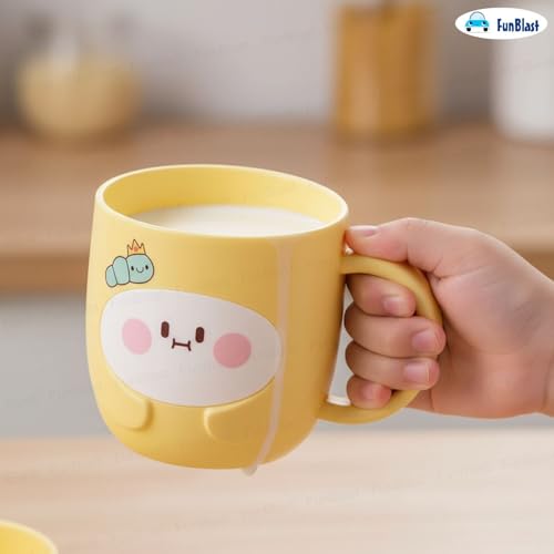 Image of FunBlast Milk Mug for Kids - 350 Ml; Unbreakable Mug for Kids, Milk Mugs for Kids Unbreakable - Milk Drinking Cup for Kids (Yellow2)