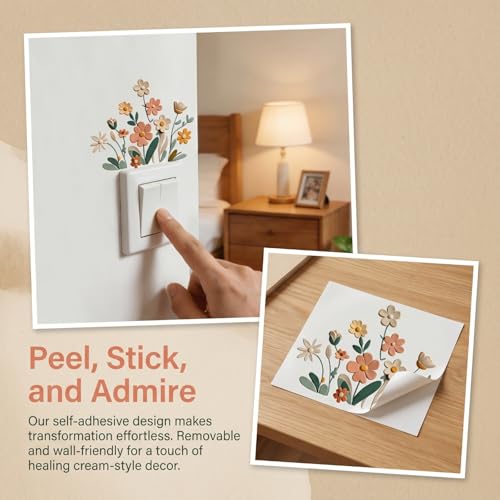 Vinilo decorativo autoadhesivo floral para pared miniatura 6