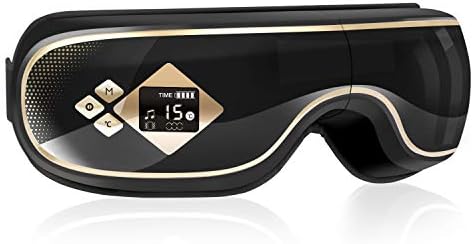 GALOPAR Eye Massager, Electric Eye Massager with Heat,Vibration, Bluetooth Music,Air Pressure for Relieve Eye Strain,Chargeable LED Massager, Improve Black Sleep