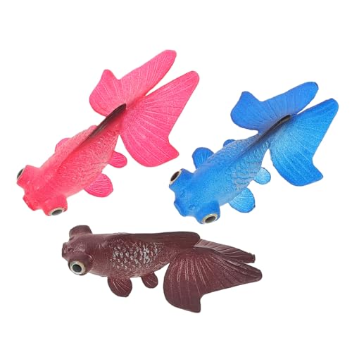 ROMISBABA 3個 人工 金魚 水族館 ヒーター 水槽 装飾 人工 フローティング 動物 魚 水槽 装飾 魚 水槽 装飾品 おもちゃ 海 サンゴ シリコーン