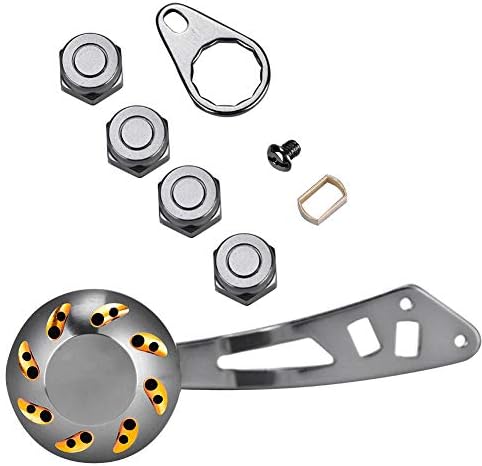 Fishing Reel Handle Knob, Fishing Reel Handle CNC Knob with Fittings Replacement Parts (Gold)