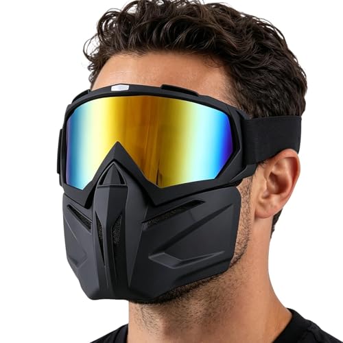 Gafas protectoras para motocross antivaho y máscara facial desmontable para moto de cross y soldadura