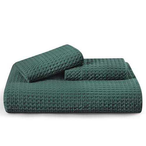 Bedsure PureWoven 3 Pieces 100% Cotton Waffle Weave Duvet Cover Set, King by Bedsure - Image 9
