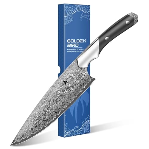Golden Bird Damastmesser Kochmesser 20cm Professionelles Küchenmesser