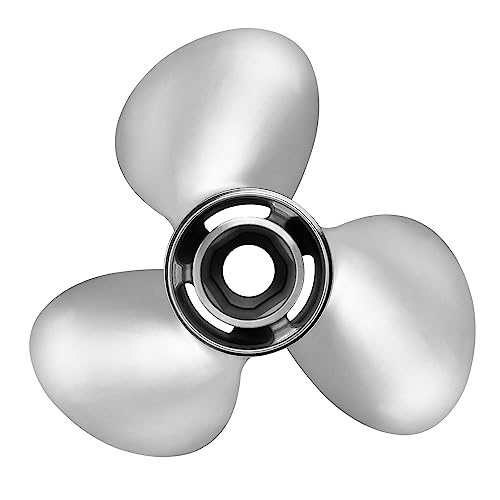 Image of OEM Grade 3-Blades Yamaha&Suzuki Stainless Steel Propeller for Boat Outboard Engines for Mercury 75HP 80HP 90HP 100HP 115HP 125HP with 4-1 /4 inch Gearcase