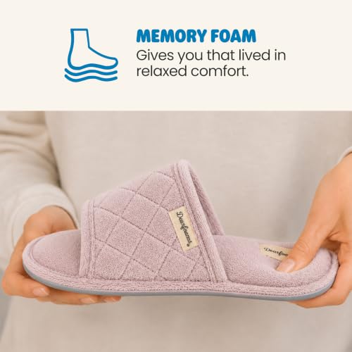 Image of Dearfoams womens Slipper Memory Foam Summer House Shoe Beatrice Terry Slide