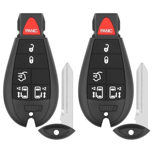 Vurkcy Key Fob Replacement for 2008-2020 Dodge Grand Caravan/ 2008-2016 Chrysler Town and Country Car Keyless Entry Remote Control M3N5WY783X IYZ-C01C 6 Btn 2Pcs