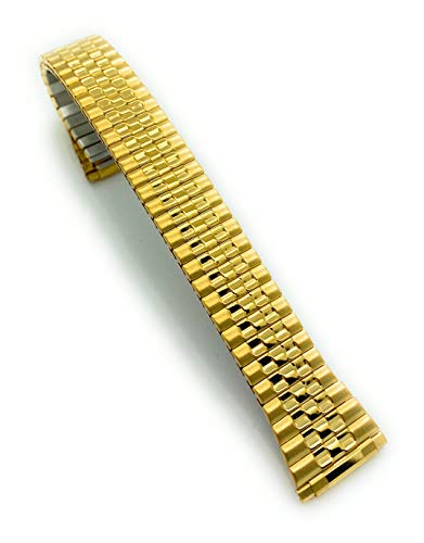 16mm up to 20mm Stainless Steel Stretch Expansion Watch Band (Gold)