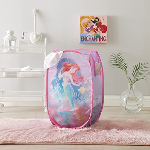 Image of Disney Little Mermaid Ariel Pop-Up Hamper,Collapsible Laundry Basket with Sturdy Handles, 21x13.5x13.5, Lightweight Storage for Kids' Bedroom or Bathroom