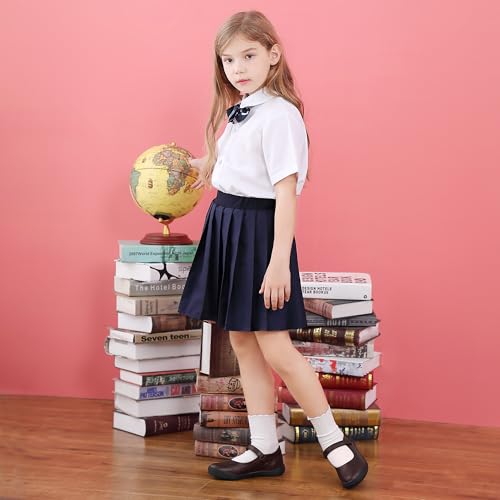 Tobfis Girl's Mary Jane Flats Lightweight School Uniform Shoes Brown Dress Shoes,Synthetic Leather Brown,11 M US Little Kid — view 3