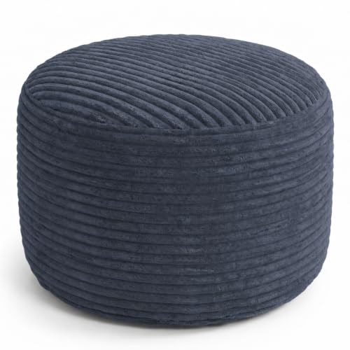 bananair – Reposapiés Salón - Funda Lavable, Relleno de Espuma - Taburete Puff Elegante, Otomana Puff Redonda Suave y Confortable (50 x 30 cm, Gris Oscuro)