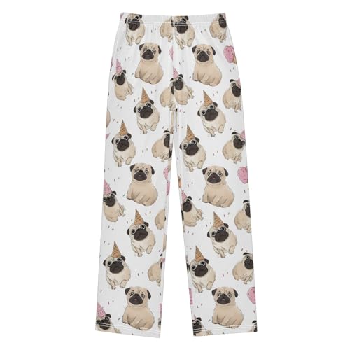 Pajama Pants Lounge Sleep PJ Bottoms Sleepwear Elastic Waist Drawstring S Fadou Ice Cream