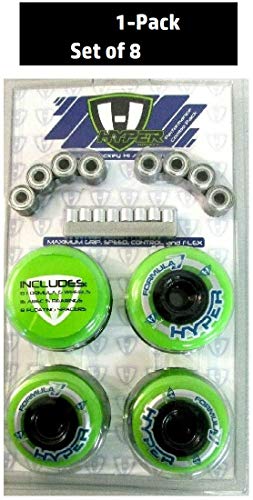 HYPER HOCKEY Inline Skate Wheels Hi/Lo 72mm/80mm Performance Combo 8-Pack # 130510