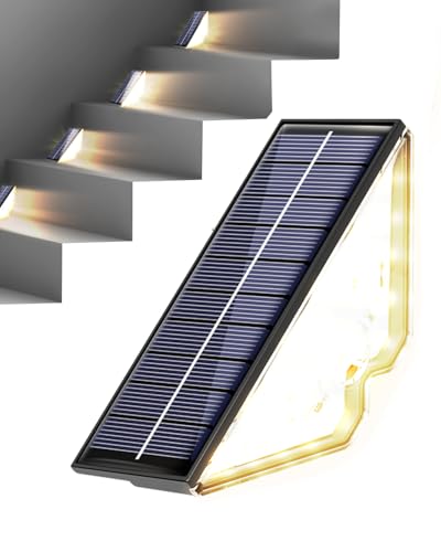 BSTOT Solar Powered Step Lights for Outside Waterproof Led, Deck Outdoor Decor Stair Stairwell Lighting for Front Door, Patio, Back Porch, Ring Pathway (Warm White, 2pcs) (Warm White, 1pc)