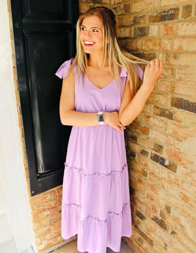 Image of ZESICA Womens 2026 Summer Casual Spaghetti Strap Midi Dress