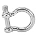 Adfaga 10Pcs Heavy Duty 304 Stainless Steel Bow Shackles D Ring Anchor Load Secure Fastener for Camping Hiking Climbing Marine Industrial Use M5 Size Rustproof Durable Hardware