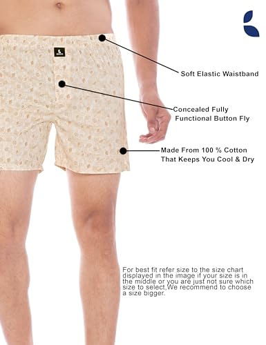 Image of Cotton Boxer Shorts for Men, Breathable, Comfortable & Lightweight (Pack of 2)