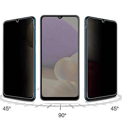 For Samasung Galaxy A32 5G Anti-Spy Privacy Screen Protector, [2Pack] Anti-Peep No Bubble Screen Protector Tempered Glass Film For Samsung Galaxy A32 5G / Samsung Galaxy A12 #TOP4