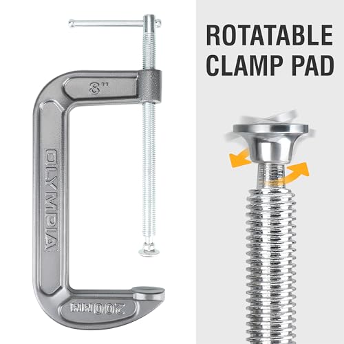 Image of Olympia Tools C-Clamp (8 inch X 4 inch) 38-148, Black (Pack of 6)