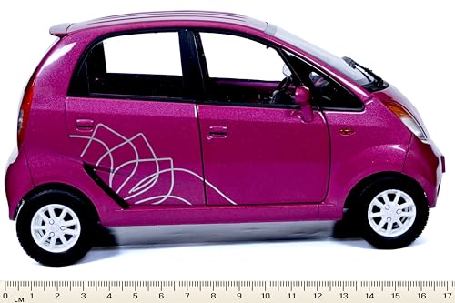 Image of Official Tata-Nano-Die-cast 1 /18 Scale Model Toy Car | Free Wheel (Not Pull Back) - for Boys and Girls Above 3 Years (Nano, Cocktail Red)