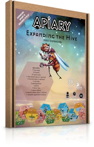 Stonemaier Games: Apiary: Expanding The Hive Expansion | Neue einzigartige Rahmen, zusätzliche Fliesen und mehr! | Add to Apiary – Ein Strategie-Brettspiel über Bienen im Weltraum, 1–5 Spieler, 90