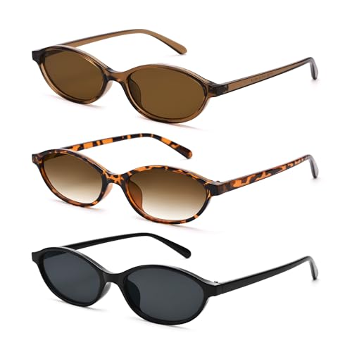 Pro Acme Retro Oval Sunglasses for Women Chic Cat Eye Y2K Trendy Narrow Sunnies Designer Sun Glasses