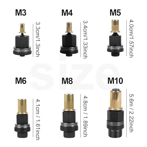 UNOSEKS Nietmutternzange Set, 6 Stück Nietmuttern Set Werkzeug M3 M4 M5 M6 M8 M10 Manuelle Nietmaschine, Einpressmuttern Handnietwerkzeug Set, Rivet Nut Tool Entworfen für Enge Räume