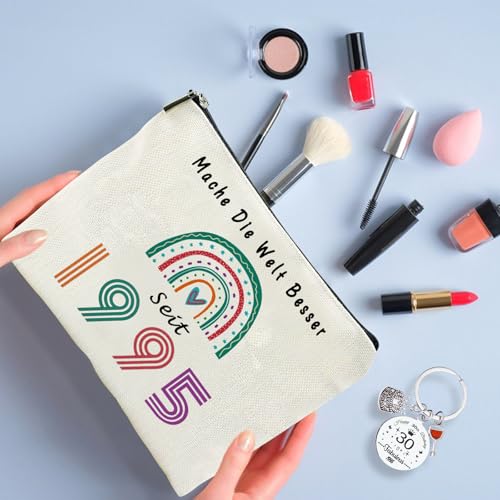SPHERETRON 30. Geburtstag Frauen Make up Tasche 30 Geburtstags Fraue 30 Frauen Geschenke Zum Geburtstags für Leinen Kosmetiktaschen Reise Kosmetik Organize Geburtstagsgeschenke