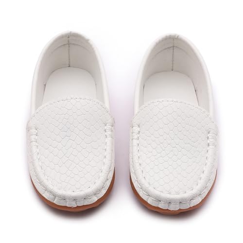 Image of Boys Loafers PU Leather Slip-On Toddler Dress Shoes Non-Slip Sole Kids Moccasins for School Events and Daily Wear