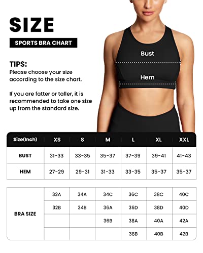 Queenieke Women's Medium Support Back Pocket Energy Sport Bra Cotton Feel Size L Color Black #TOP5