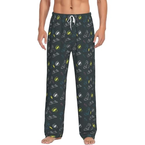 Pantalon de pyjama pour homme imprimé graffiti en coton doux pour la maison
