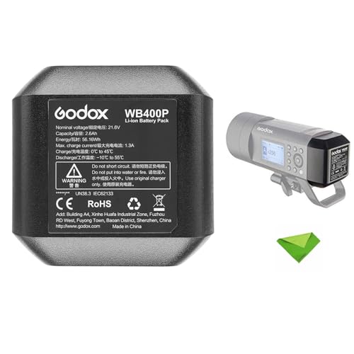 GODOX WB400P Battery for AD400 Pro Battery Replacement, 2600mAh 21.6V Li-ion Battery Pack AD400Pro Flash Strobe Speedlite Speedlight