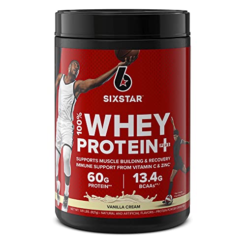 Image of Whey Protein Powder | Six Star Whey Protein Plus | Whey Protein Isolate & Peptides | Lean Protein Powder for Muscle Gain | Muscle Builder for Men & Women | Vanilla, 2 lbs (Package May Vary)