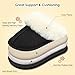 GIWONET Kids Slippers Girls Boys Faux Fur House Slippers Fuzzy Indoor Shoes Warm Memory Foam Soft Plush Bedroom Slides,Black