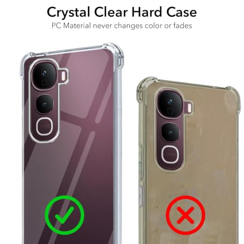 Image of Jkobi Shockproof Crystal-Clear Back Case for Vivo Y400 Pro (Anti Yellow Case | Drop & Camera Protection | Hard Polycarbonate)