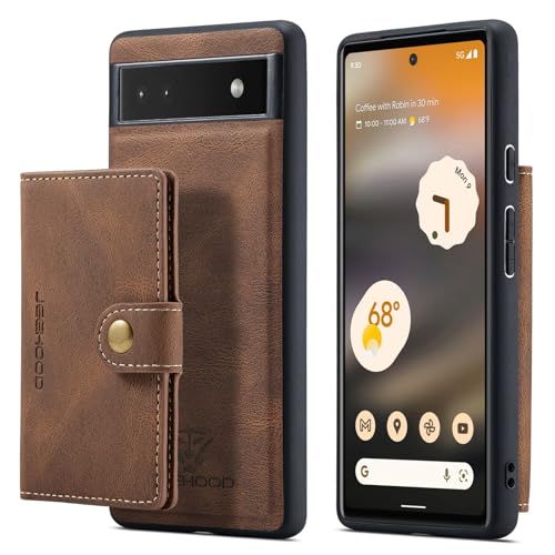Coque Google Pixel 6A antichoc étui portefeuille magnétique et housse de protection porte-cartes