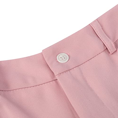 Women's 2 Piece Office Work Suit Set One Button Blazer And Pants Pink #TOP7