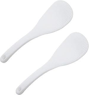 Vonty 2pcs Plastic Rice Paddle Spoon 7.5 Inch, White