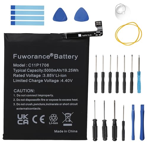 Fuworance 5000mAh 3.85V C11P1706 - Batería de repuesto compatible con ASUS ZenFone Max Pro M1 Dual SIM ZB602KL ZB601KL Smartphone Teléfono Móvil Recargable Batería de iones de litio + Juego de