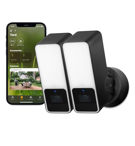 Eve Outdoor Cam 2-Pack Secure floodlight Camera, High Security...