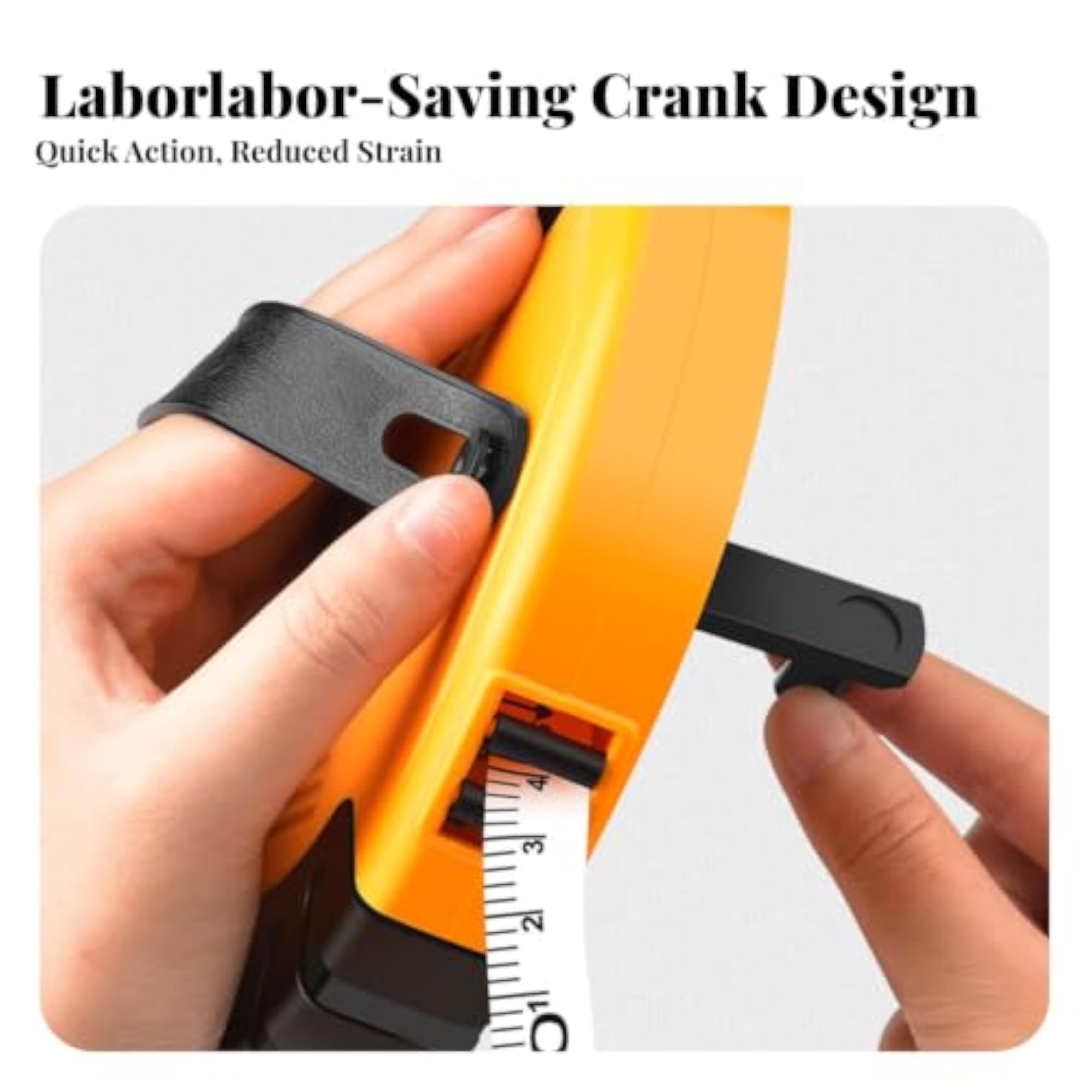 Fiberglass Handheld Reel Tape Measure, Anti-Slip Design