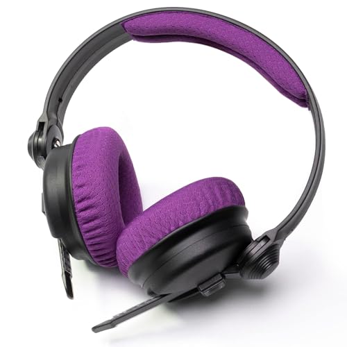 Image of Rainbow Color Ear Pads Headband Cushion Kits Compatible with Sennheiser HD25 HD250BT HD25-ll HD25S Il HMD25 Headphone Foam Covers (PurplePolyester Sets)