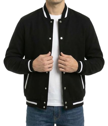 Image of Decrum Varsity Jacket Men - Casual High School Baseball Letterman Style Mens Bomber Jackets